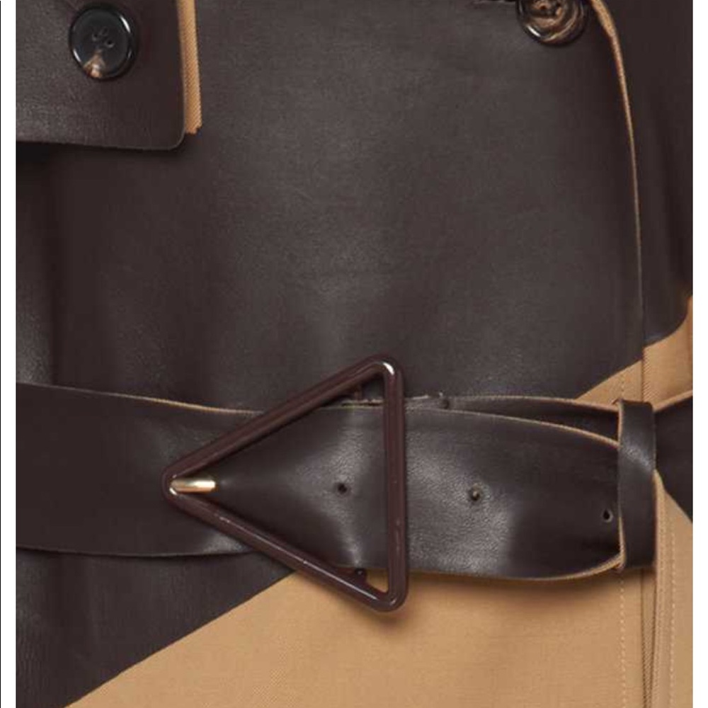 BOTTEGA VENETA NWT Leather and Wool Trench. - Picture 3 of 13